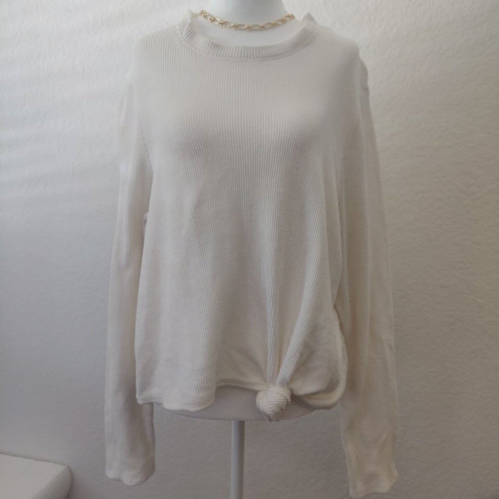 Madewell Texture & Thread Tie-Knot Long Sleeve Tee